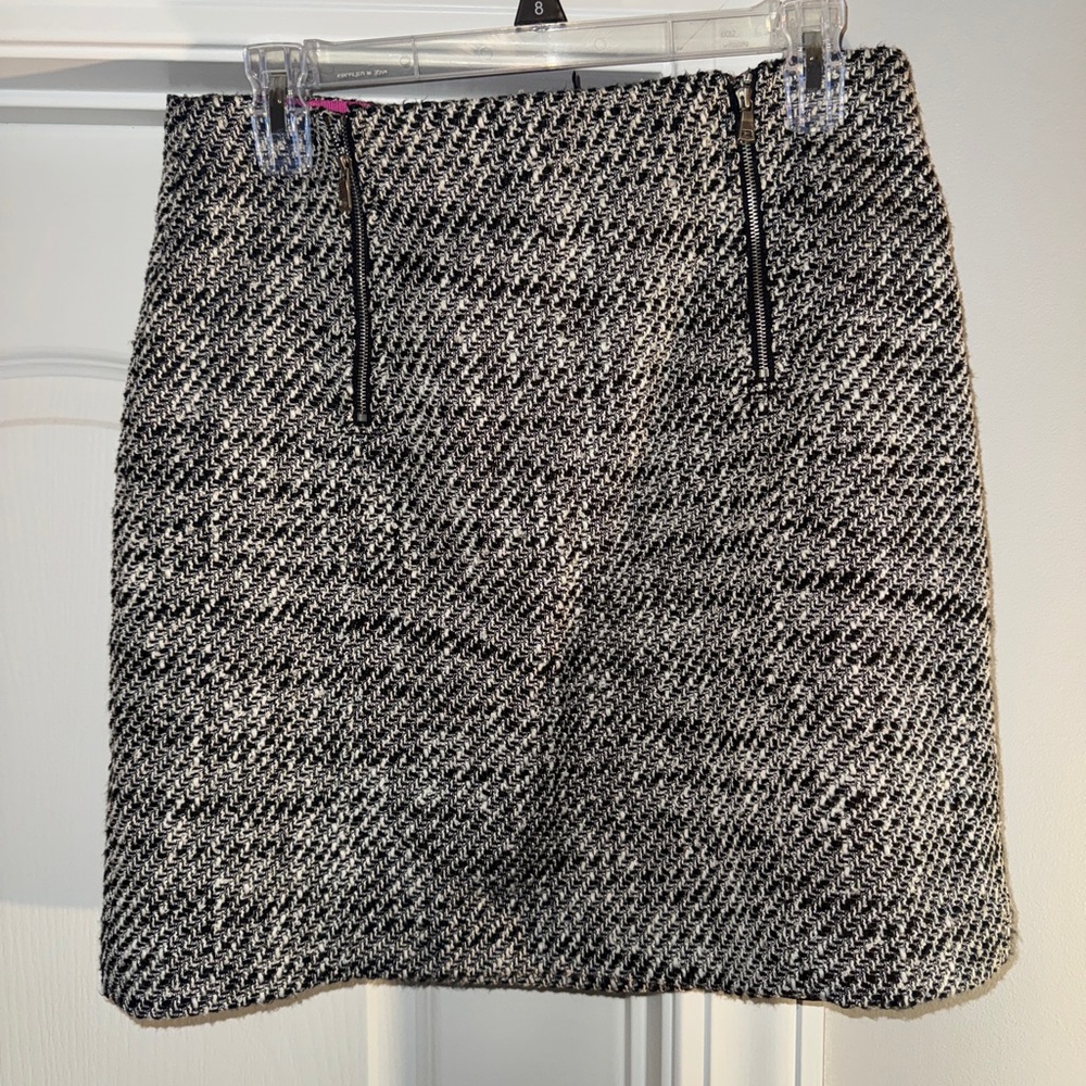 EUC Loft Black and White Tweed Skirt
